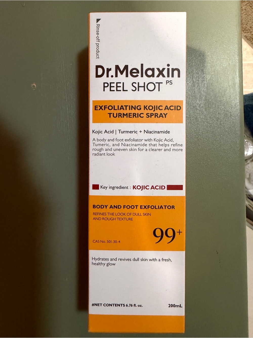 Peel Shot Exfoliating Kojic Acid Turmeric Spray - White & Orange